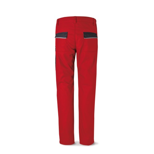 588PCRN Pantalón CANVAS rojo/negro poliéster/algodón 245 g. Multibolsillos